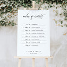 Modern and Elegant Wedding Order of the Day Sign - The Alice Collection, Elle Bee Design