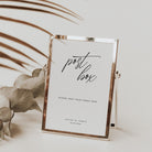 Wedding Post Box Sign for Reception in rose gold frame