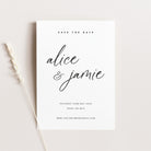 Modern and Elegant Wedding Save the Date Card in Pristine White - The Alice Collection