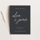 Modern and Elegant Wedding Save the Date Card in Slate Grey - The Alice Collection