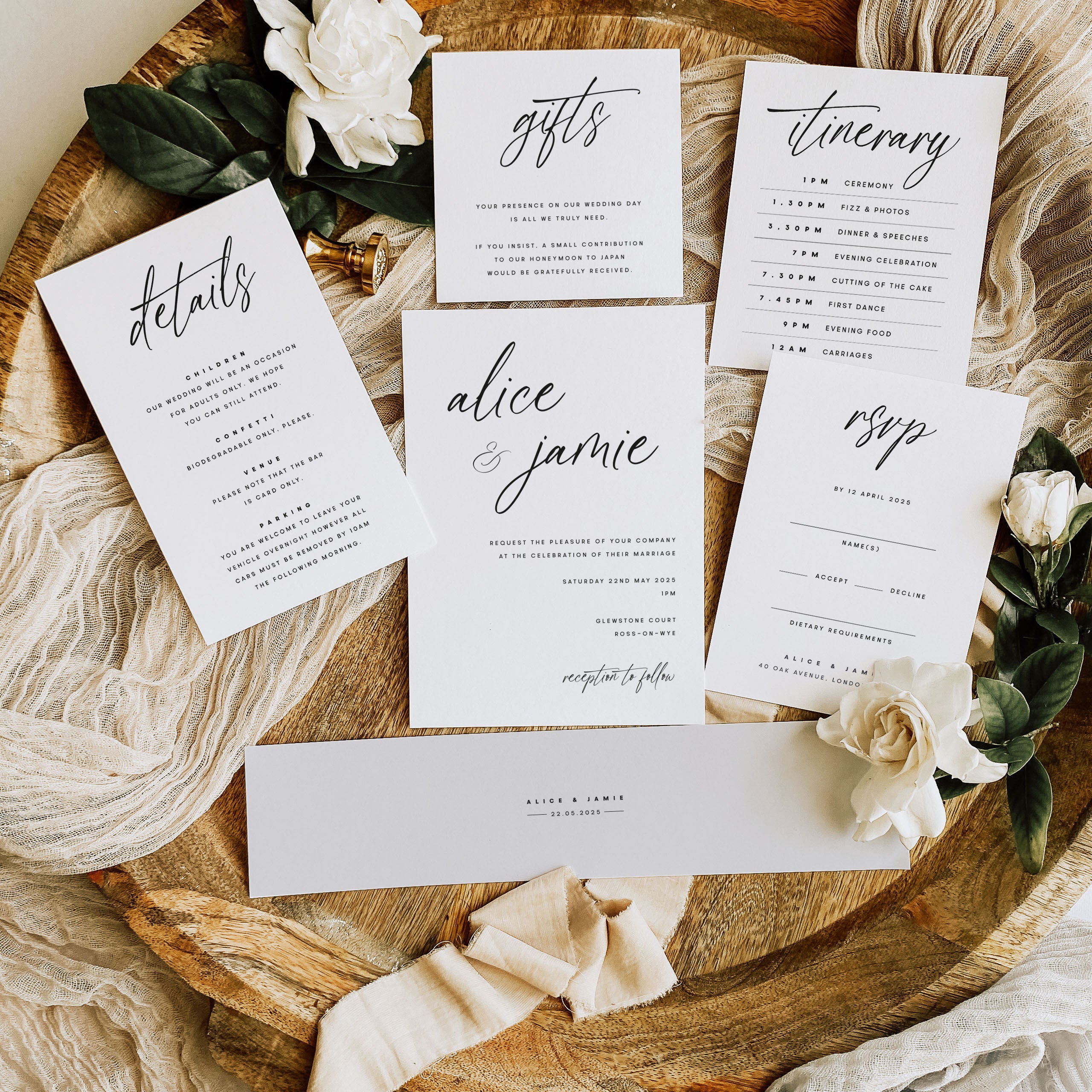 Alice Wedding Invitation Suite
