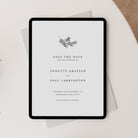 Winter Wedding Paperless Save the Date in Pristine White - Angel Collection