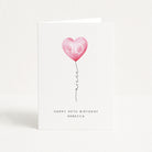 40th Birthday Card with Pink Balloon and Personalised Text