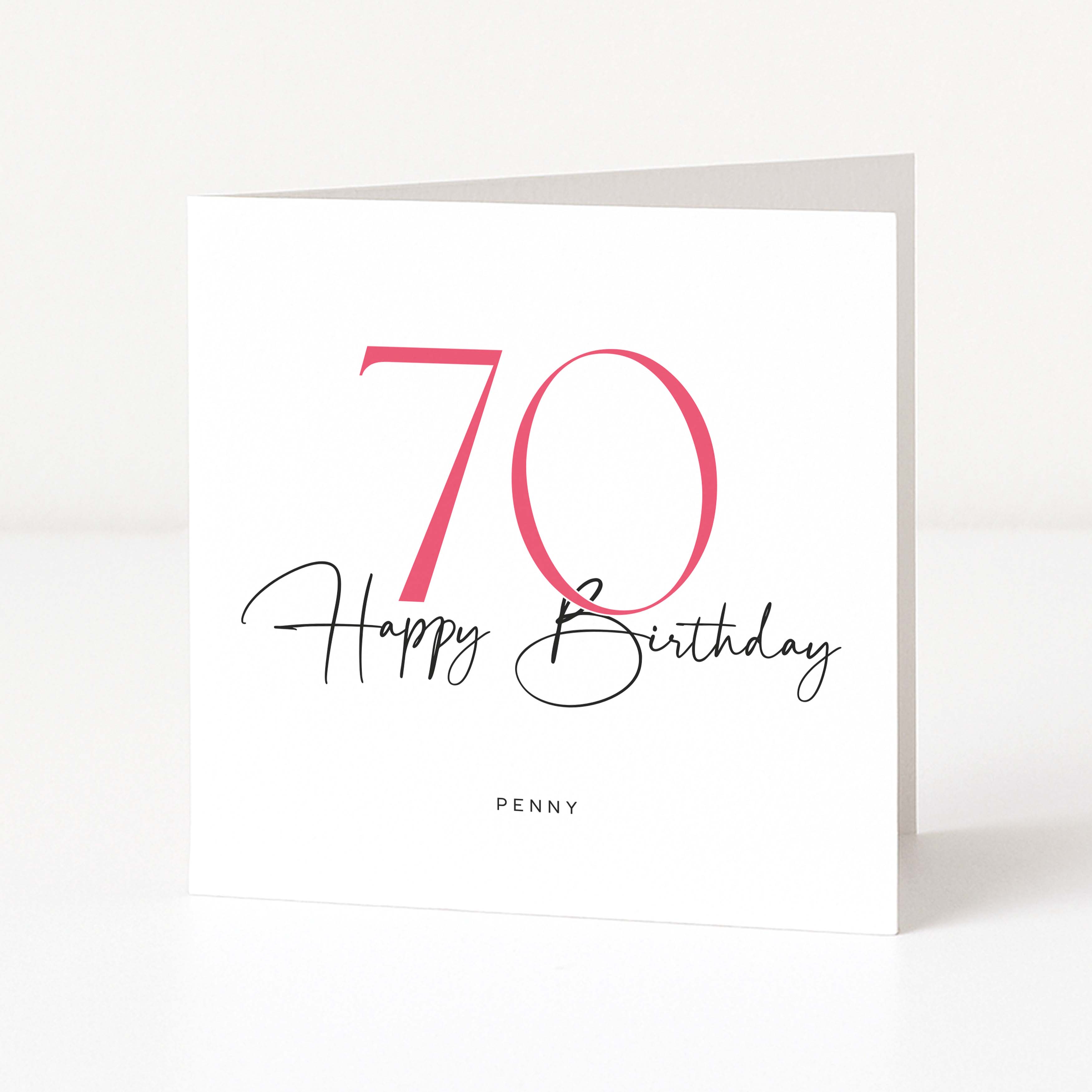 Personalised 70th Birthday Card for Her