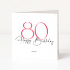 Personalised 80th Birthday Card for Her