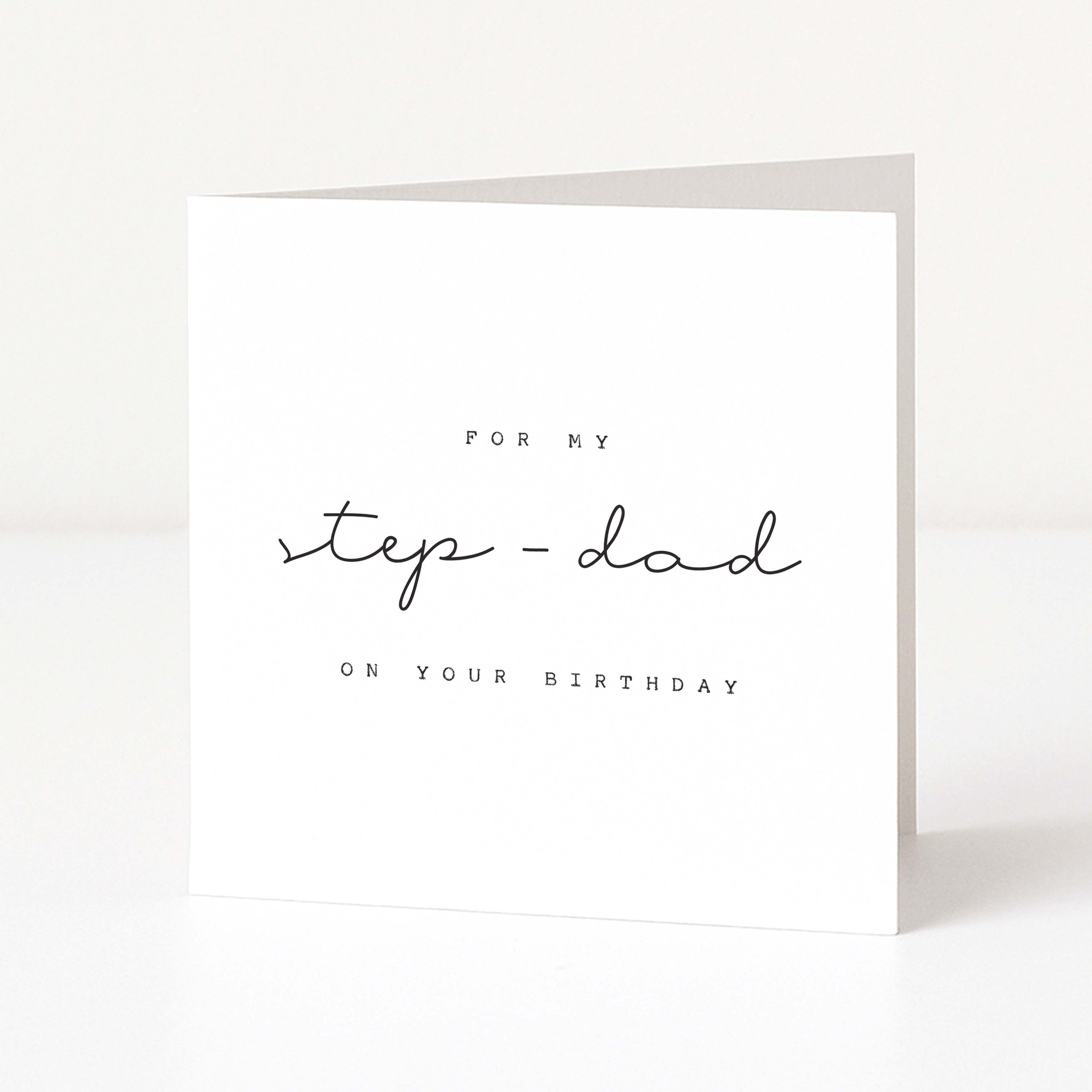 Greeting card for step-dad on a white background