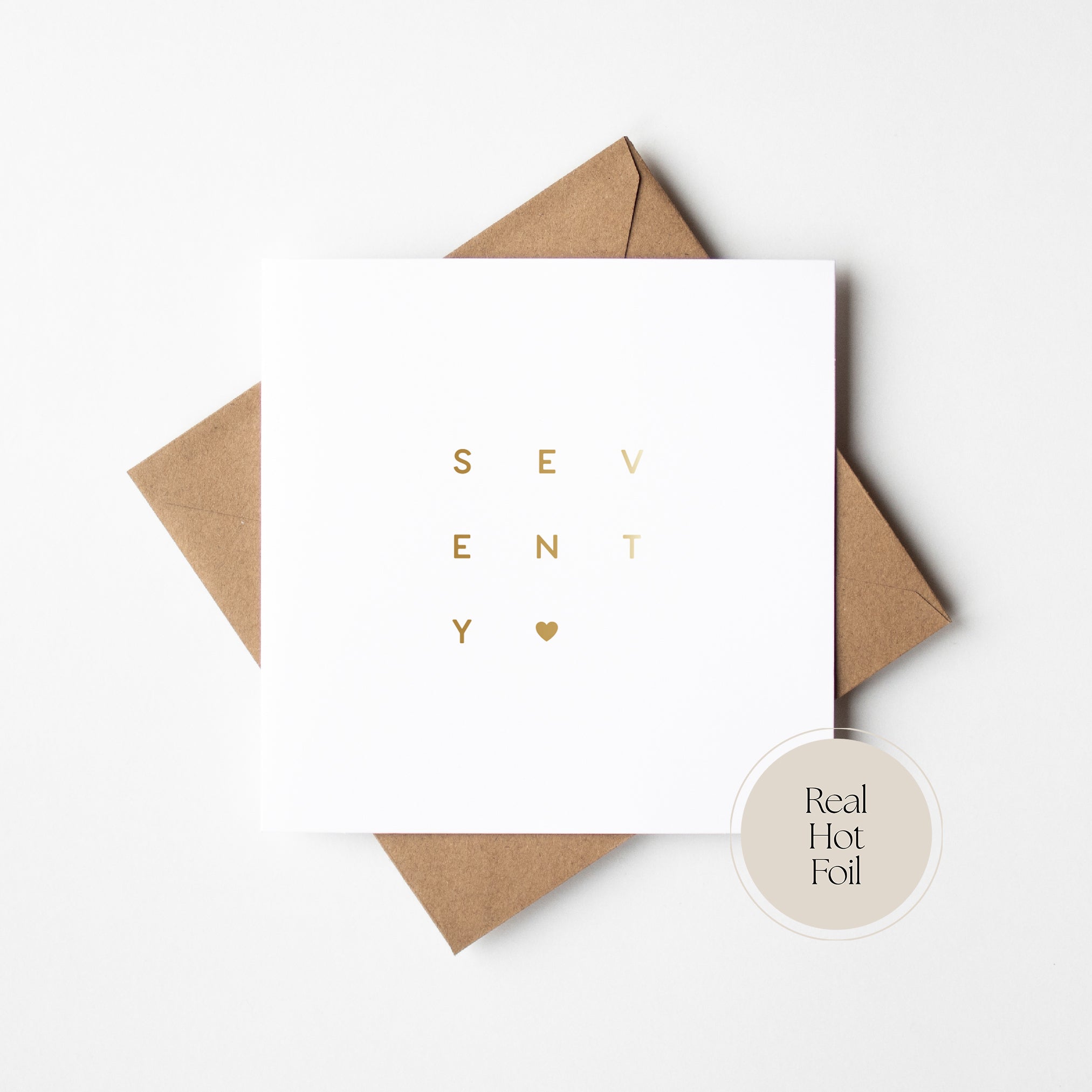 Luxury Hot Gold Foiled Modern 70th Birthday Card