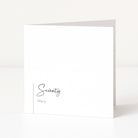 White greeting card with 'Seventy Mary' text on a white background