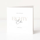 Greeting card with 'Happy Birthday Eighty Edna' text on a white background