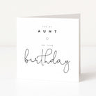 Greeting card with 'For my aunt on your birthday' text on a white background