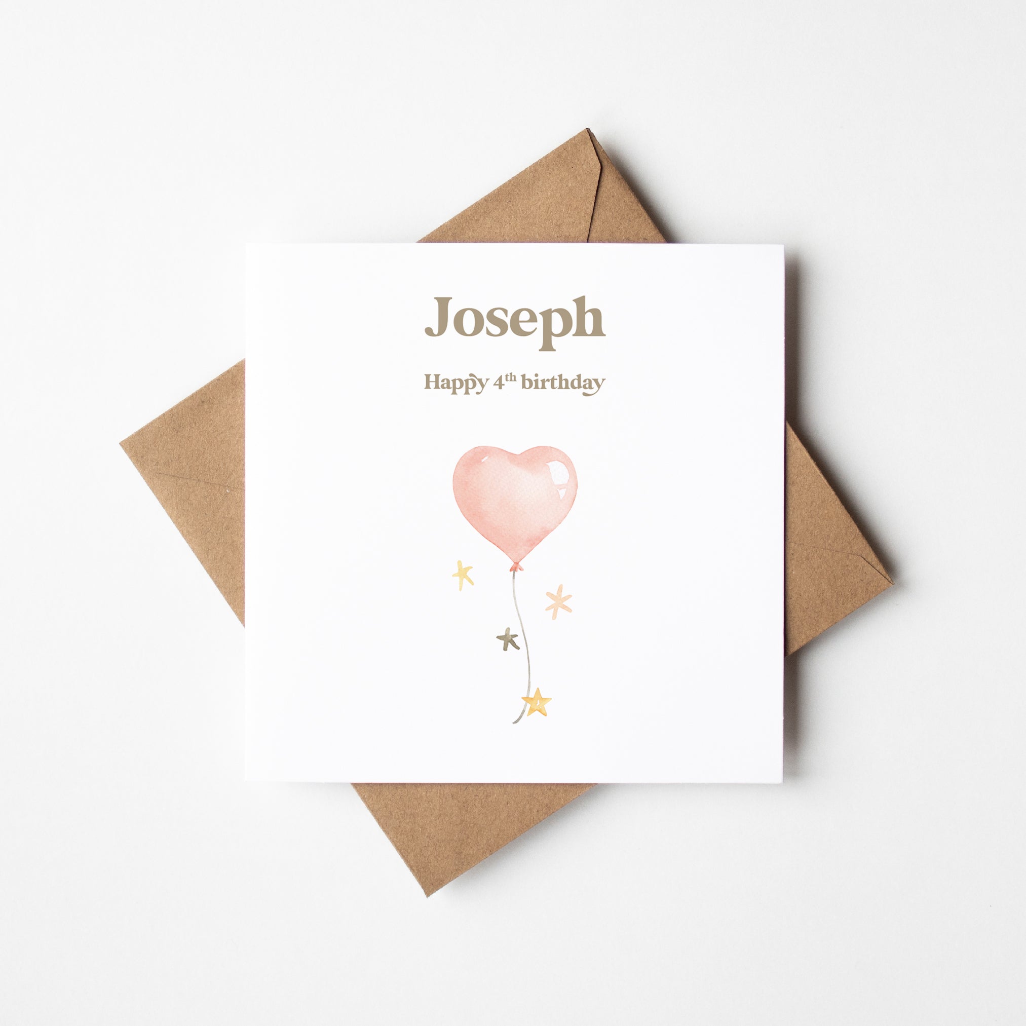 Cute Personalised 4th Birthday Card Keepsake