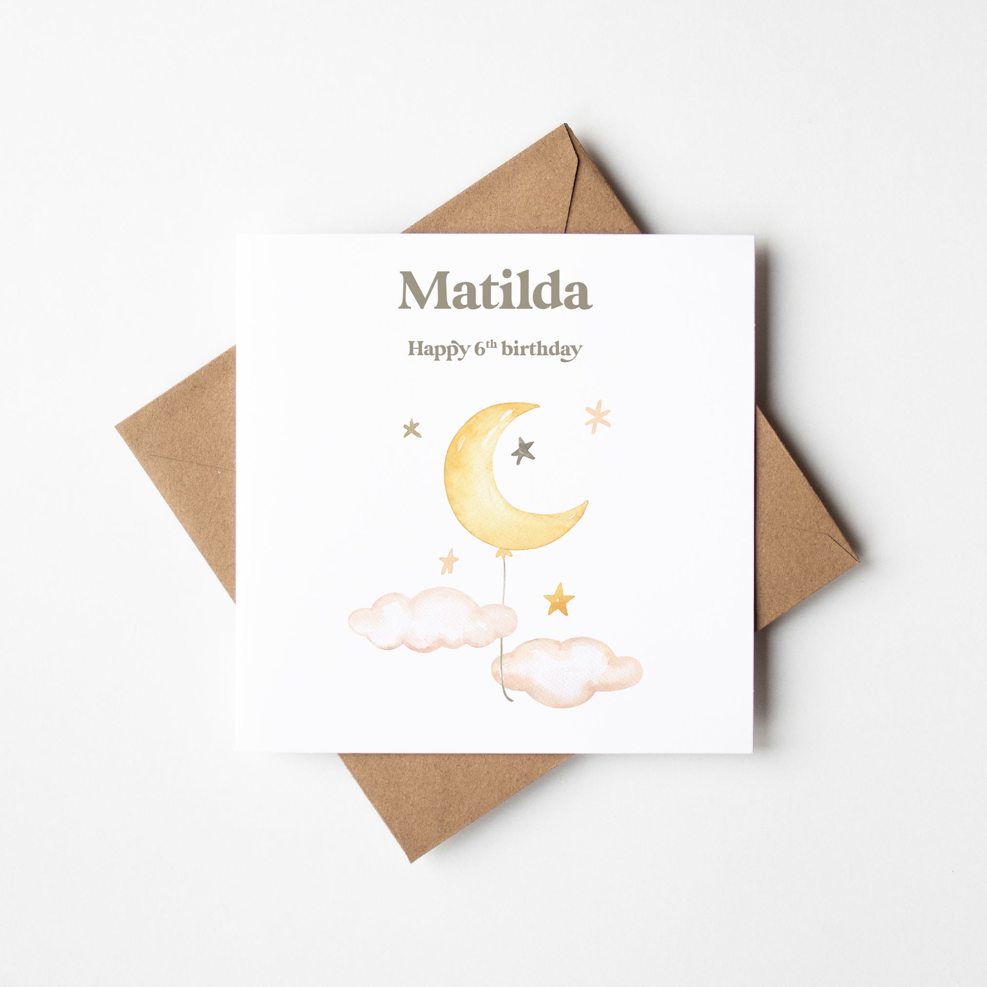 Cute Personalised 6th Birthday Card Keepsake