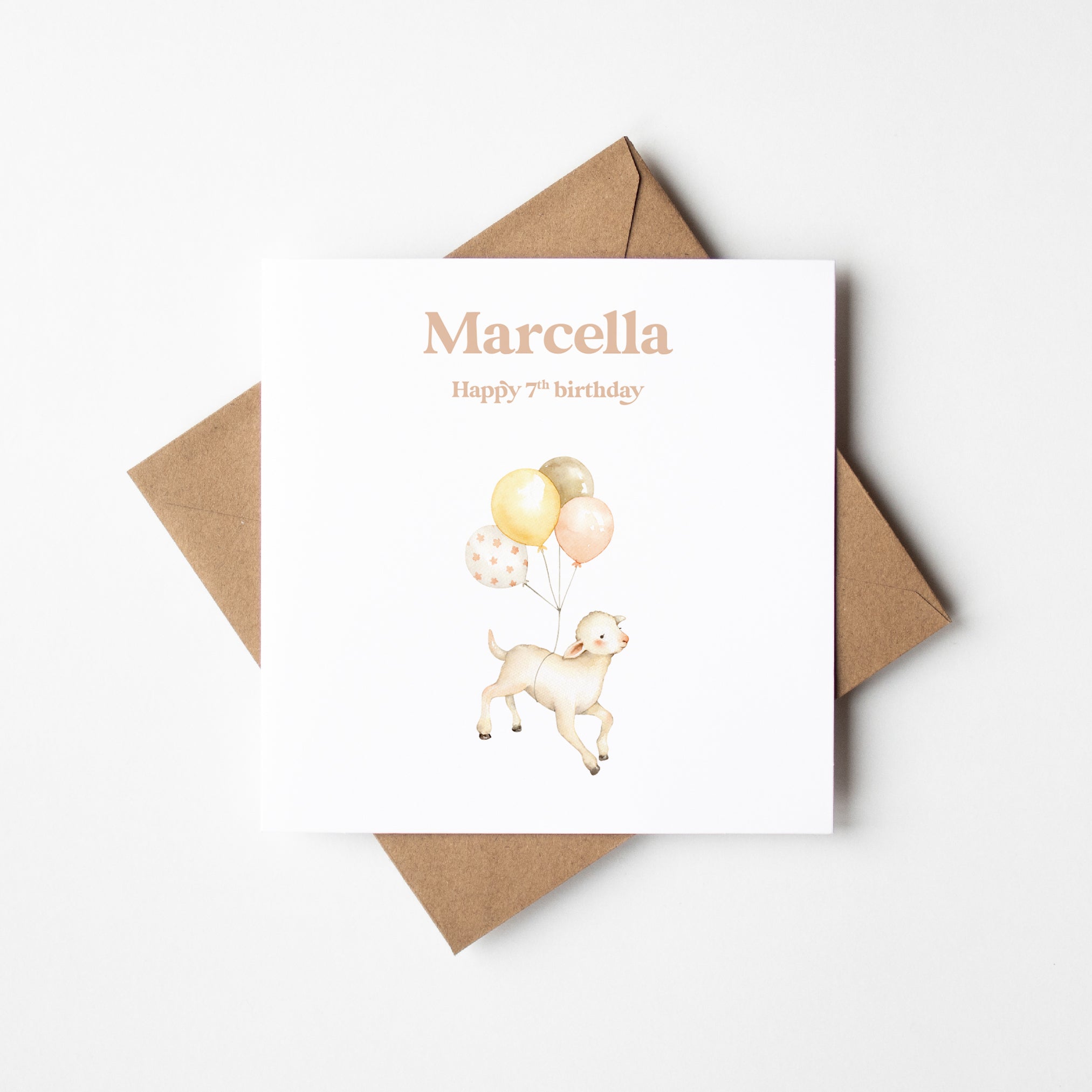 Cute Personalised 7th Birthday Card Keepsake