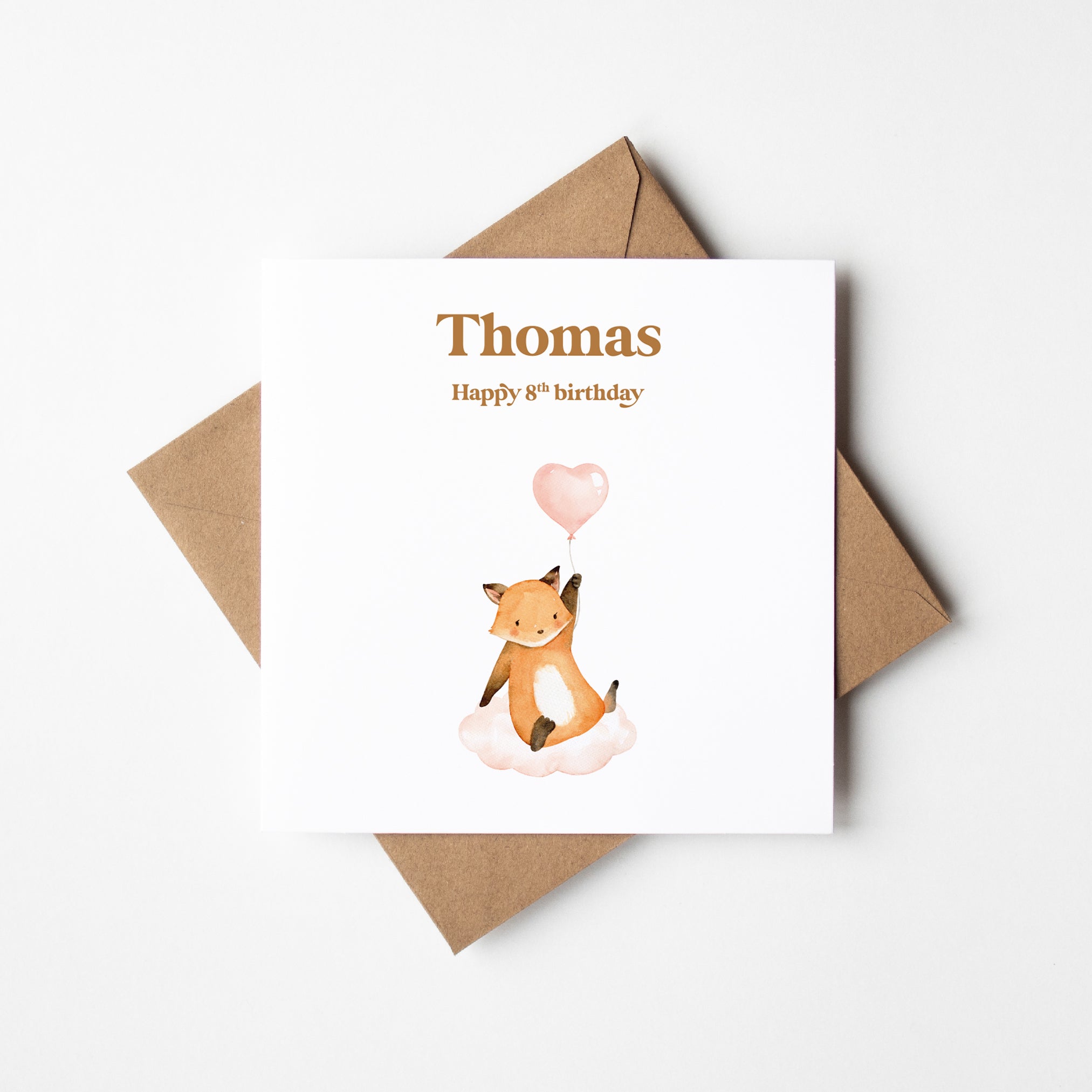 Cute Personalised 8th Birthday Keepsake Card