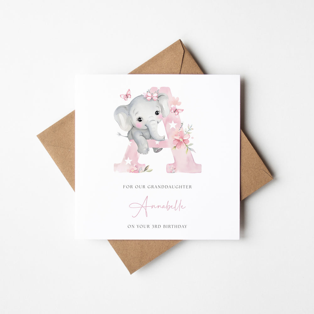 Personalised Cute Girl's Birthday Card (BFK014)