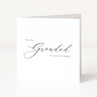 Greeting card with 'for my Grandad on your birthday' text on a white background