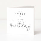 Greeting card with 'For my uncle on your birthday' text on a white background