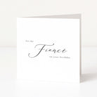 Greeting card with 'for my Fiance on your birthday' text on a white background