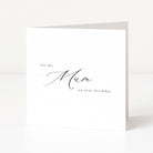 Greeting card with 'for my Mum on your birthday' text on a white background