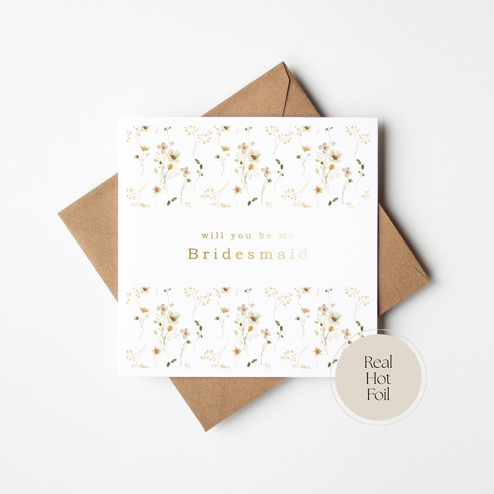 Gold Foil Pressed Bridesmaid Proposal Card