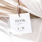 Square personalised favour tag with cord