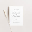Save the date card with elegant black text on a white background