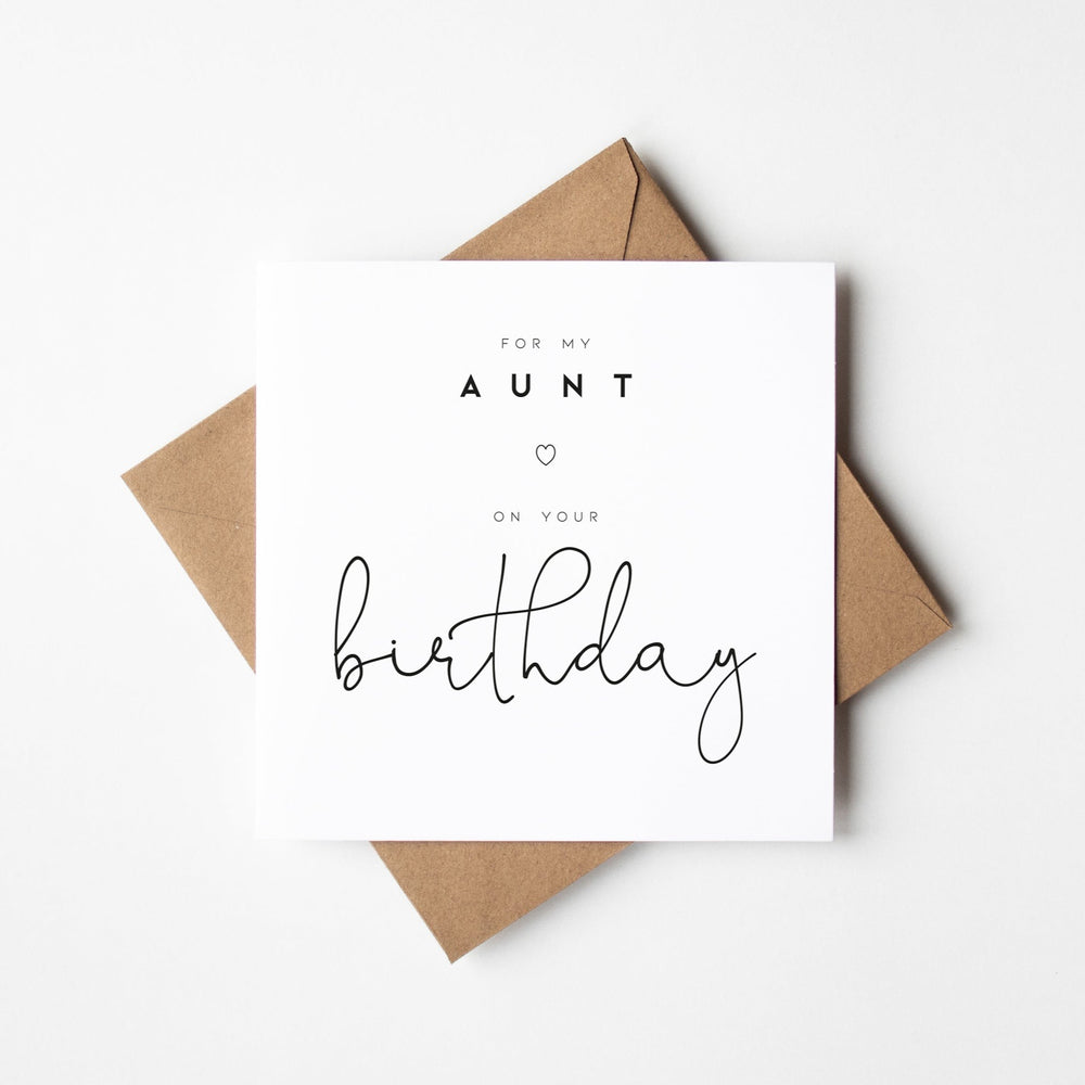 Modern birthday card for aunt