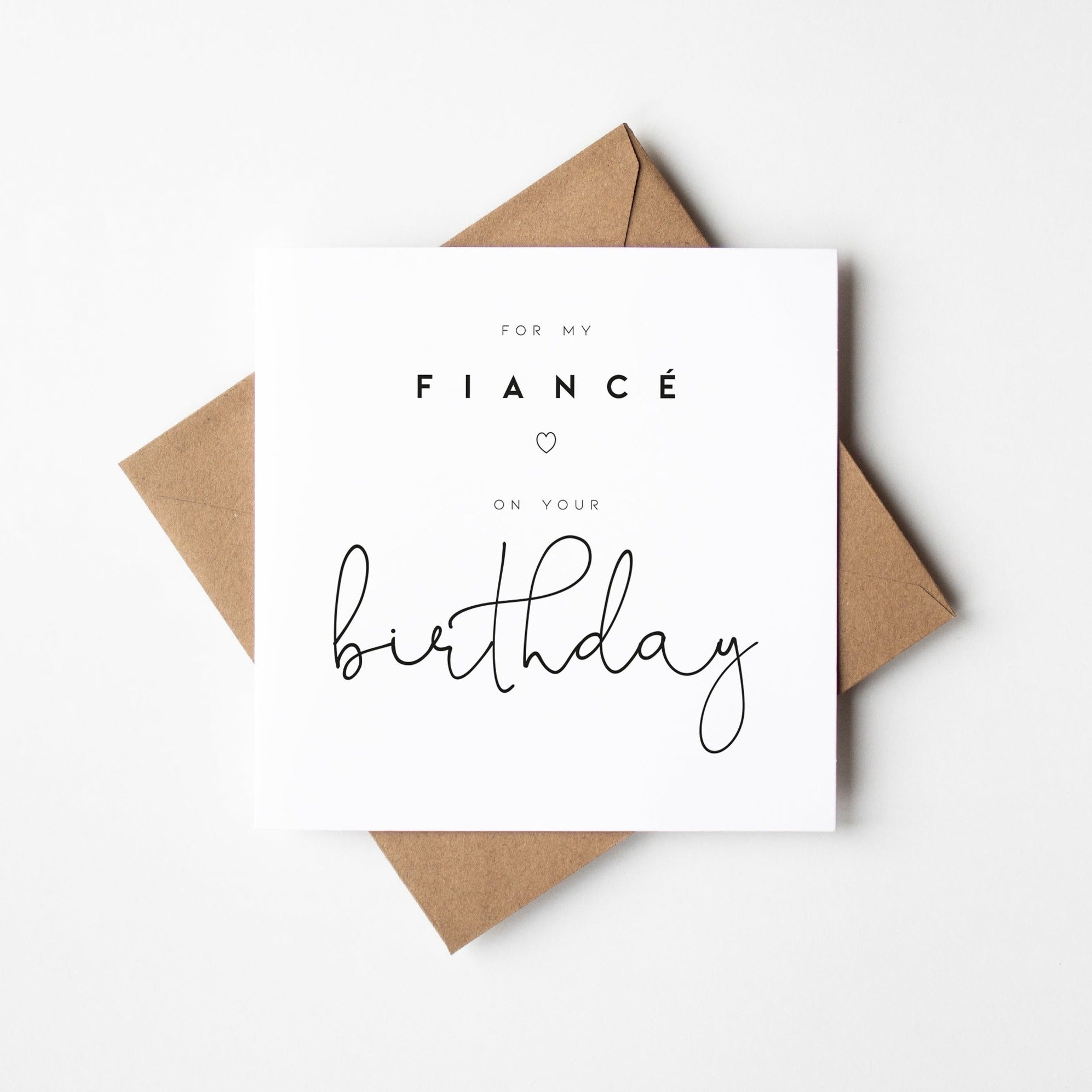 Modern birthday card for fiance