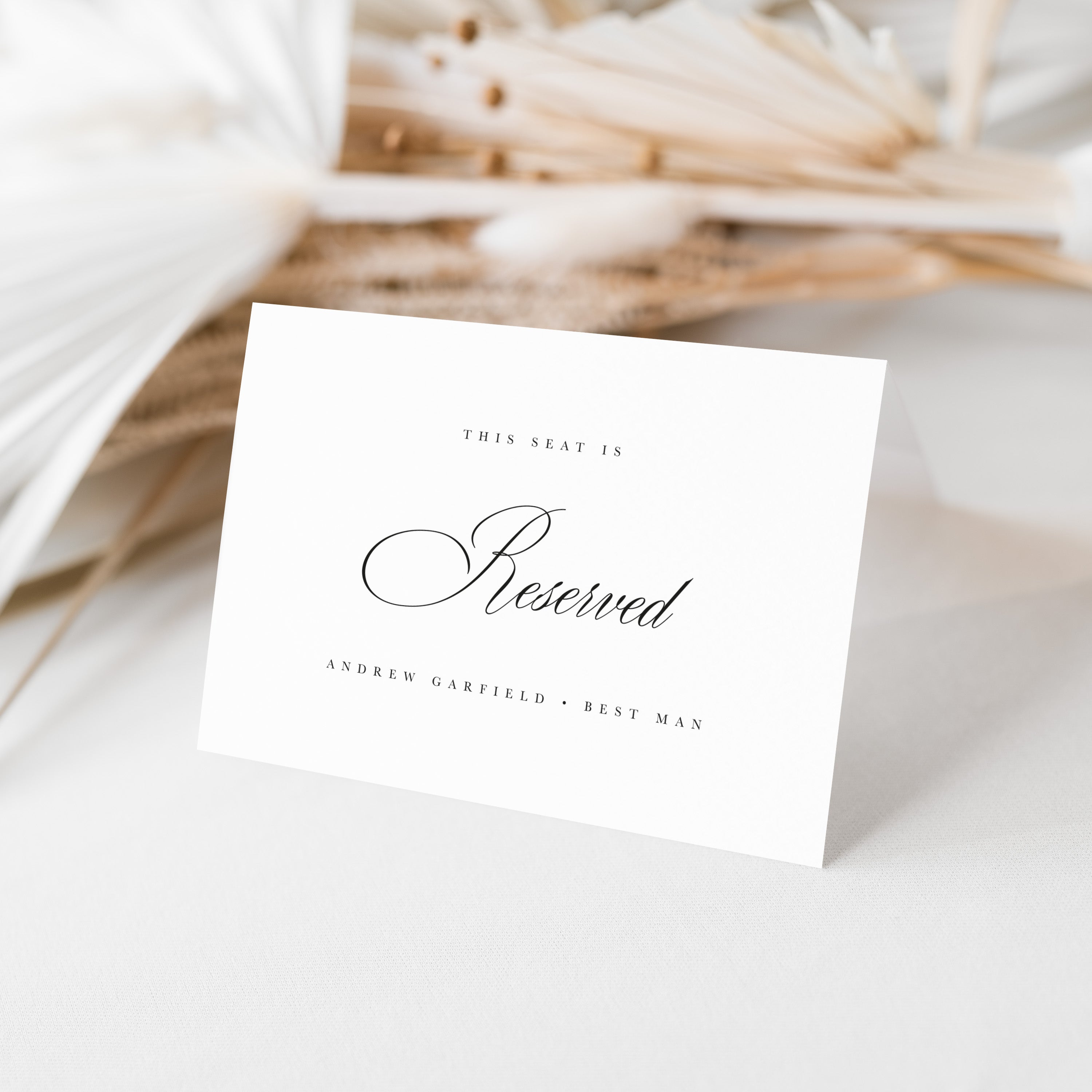 Calligraphy Wedding Seat Reservation Card - Blenheim Collection, Elle Bee Design