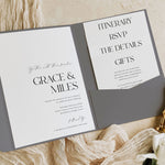 Elegant Pocketfold Wedding Invitation - Bond Street Collection, Elle Bee Design