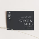 Modern Save the Date Card in Slate with White Ink - Bond Street Collection, Elle Bee Design