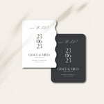 Shaped Black and White Wedding Save the Date Cards - Bond Street Collection, Elle Bee Design
