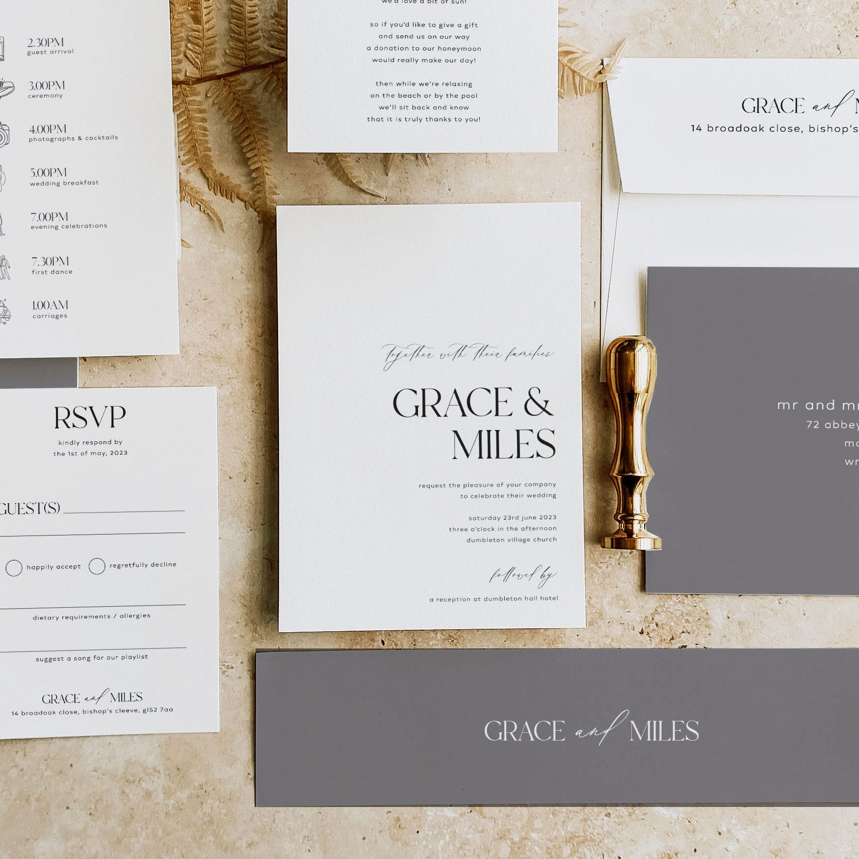 Classic Wedding Invitation Suite - Bond Street Collection, Elle Bee Design