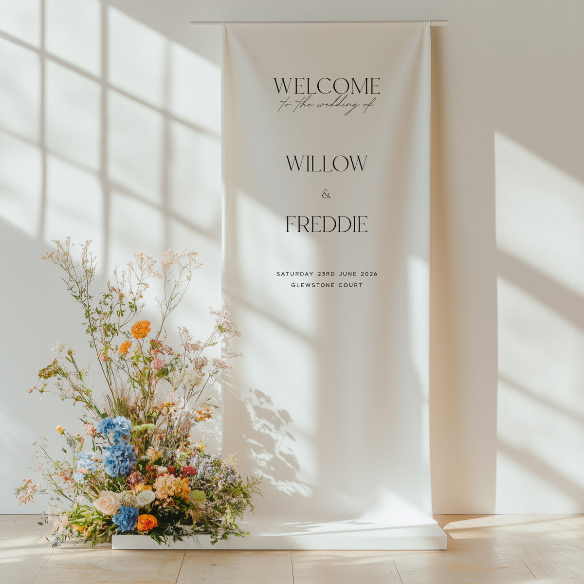 Cotton & Linen Welcome Sign for Wedding - Bond Street Collection – Elle ...
