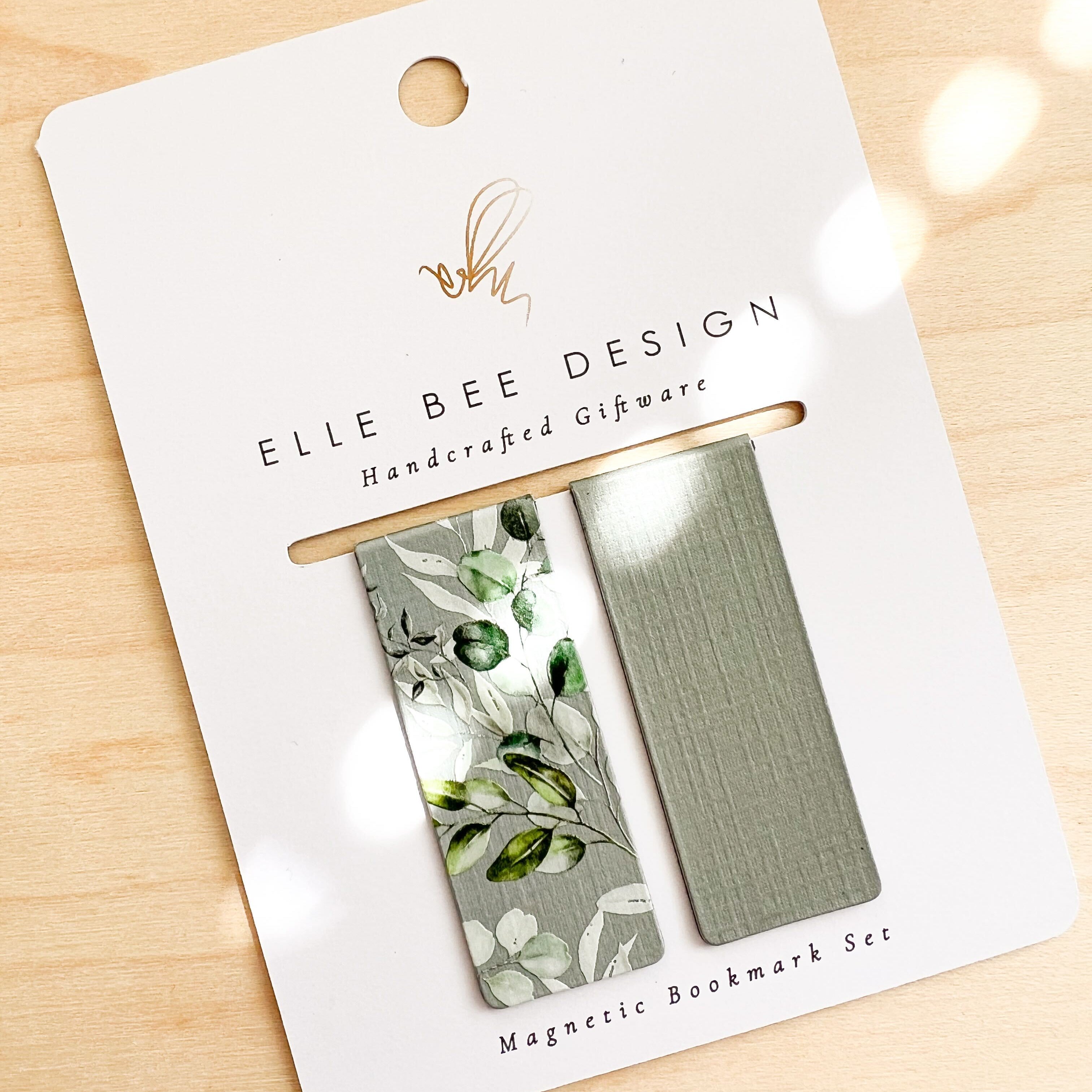 Elle Bee Design magnetic bookmark set on a wooden surface