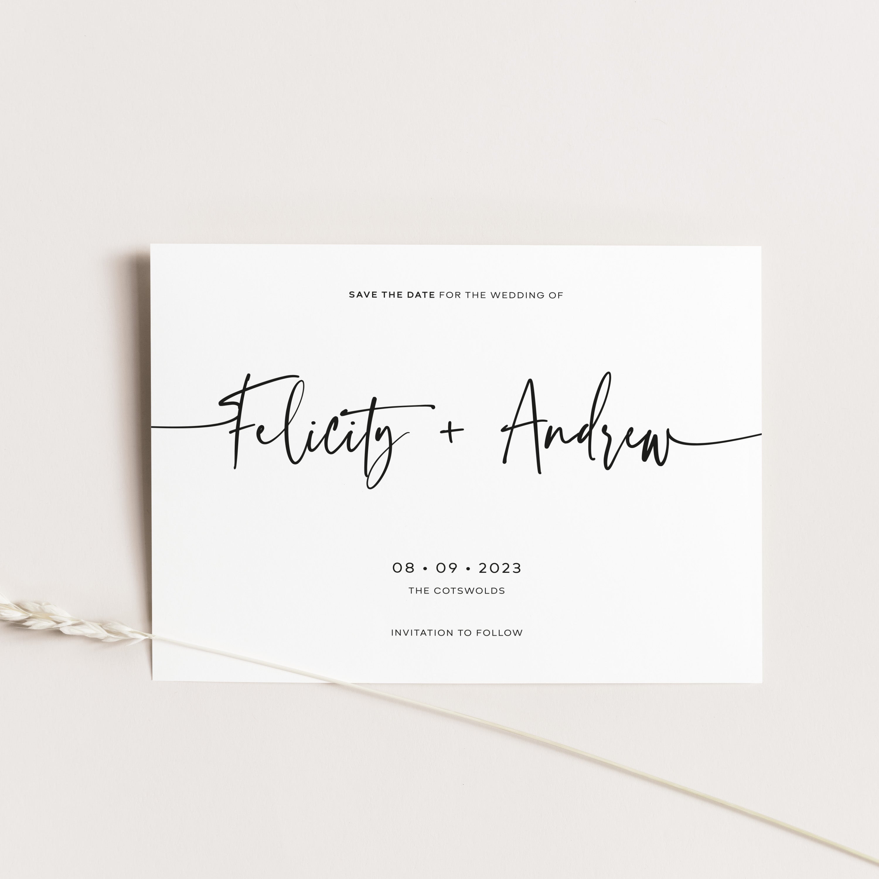 Modern Save the Date Card - Bredon Collection, Elle Bee Design