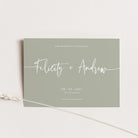 Modern Save the Date Card in Litchen and White Ink- Bredon Collection, Elle Bee Design