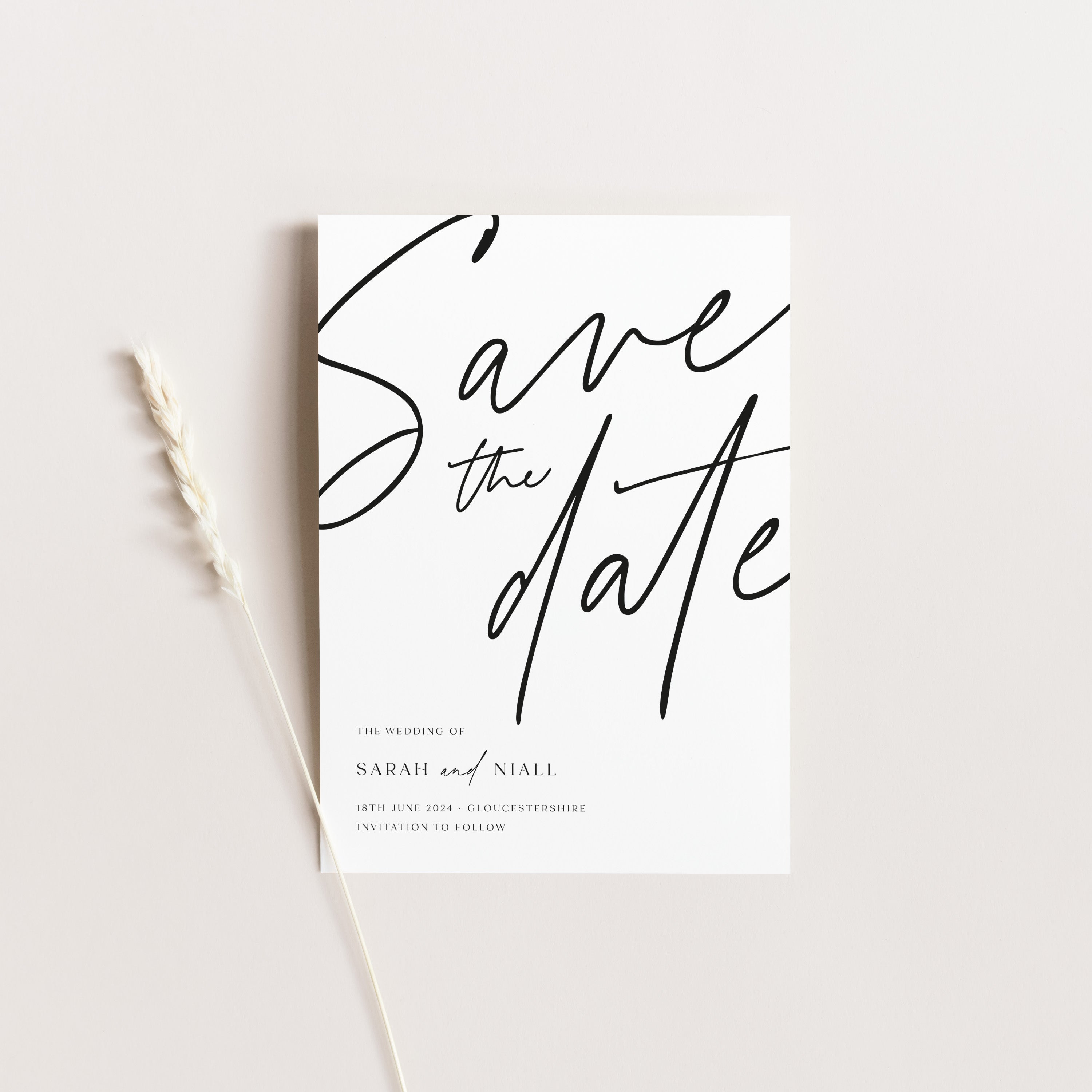 Contemporary Save the Date Card - Brentwood Collection, Elle Bee Design