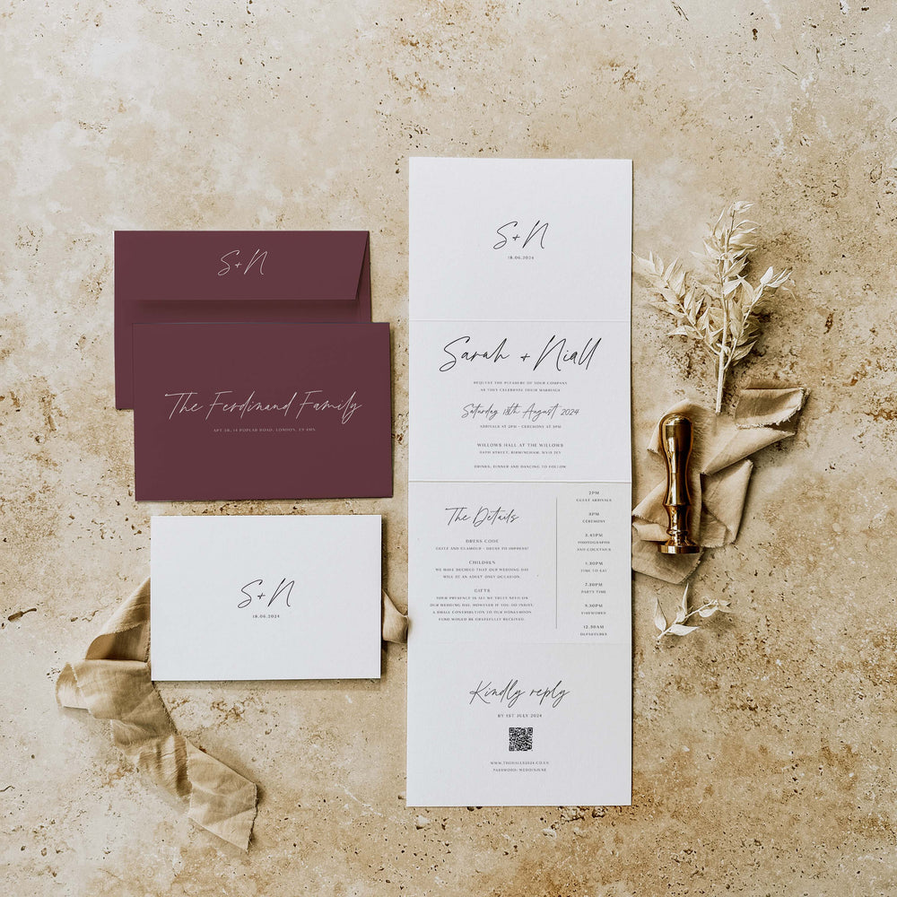 Brentwood - Concertina Wedding Invitation