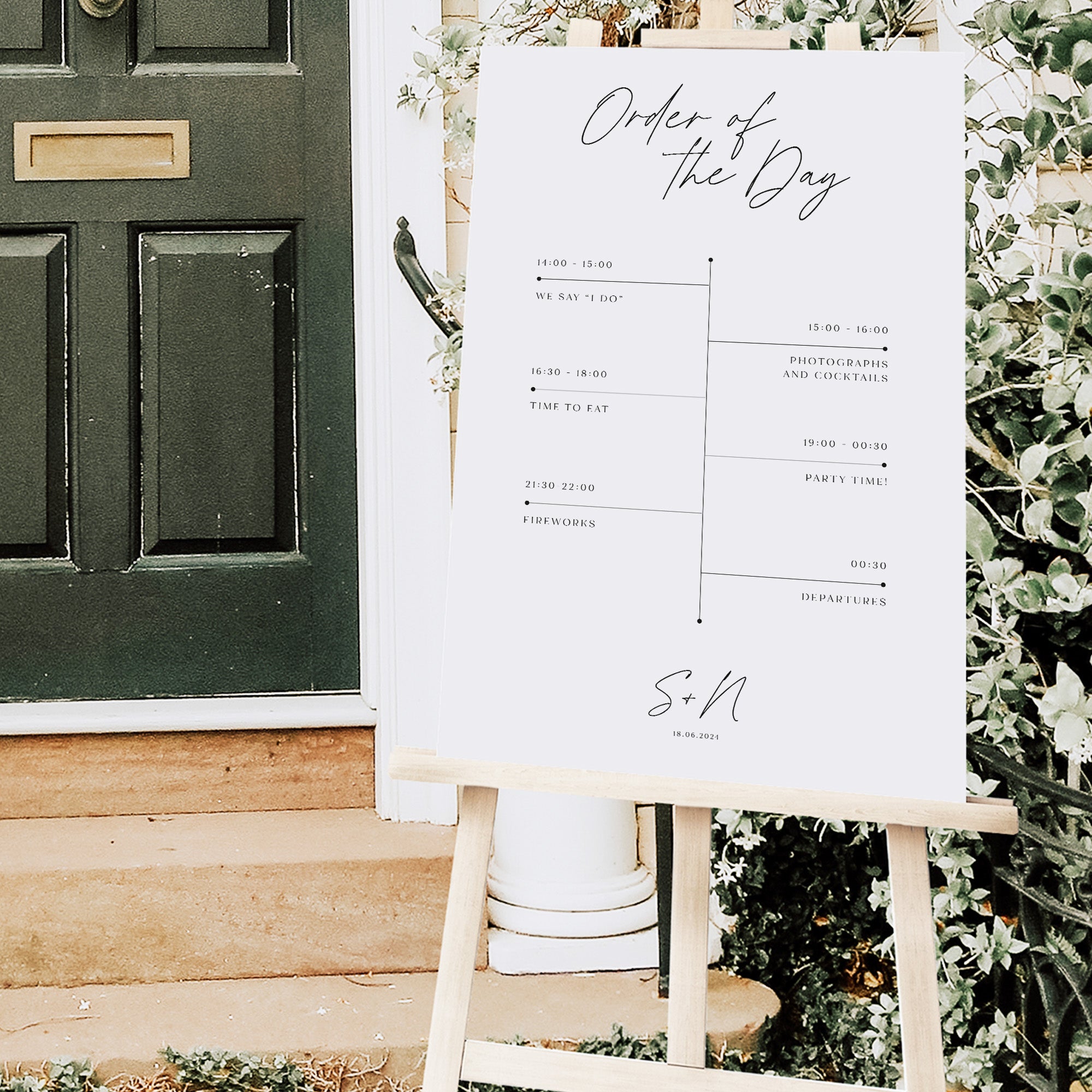 Modern Wedding Order of the Day Sign - Brentwood Collection, Elle Bee Design