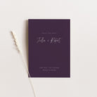 Simple and Modern Wedding Save the Date Card in Amethyst Purple with White Ink - Broadway Collection, Elle Bee Design