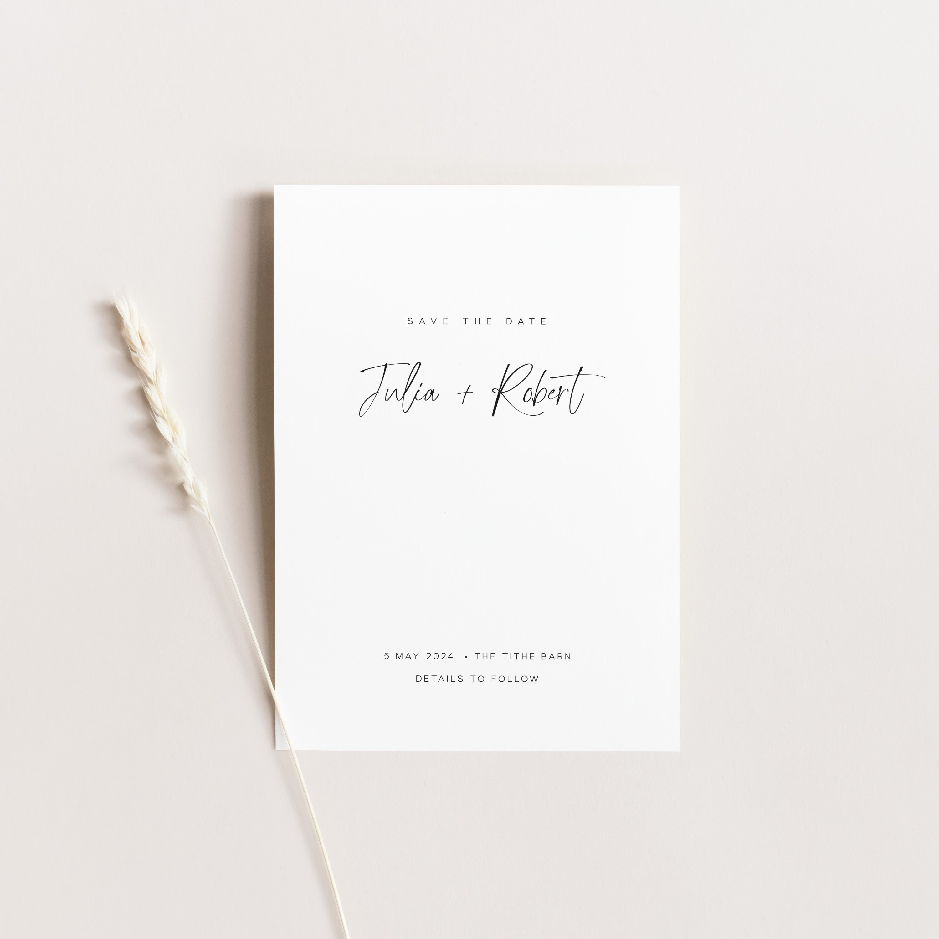 Simple and Modern Wedding Save the Date Card - Broadway Collection, Elle Bee Design