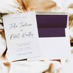 Modern Script Evening Wedding Invitation - Broadway Collection, Elle Bee Design