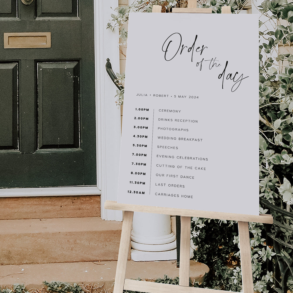 Modern Script Wedding Order of the Day Sign - Broadway Collection, Elle Bee Design
