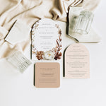 Autumn Shaped Wedding Invitation Suite - Burnt Oak Collection, Elle Bee Design