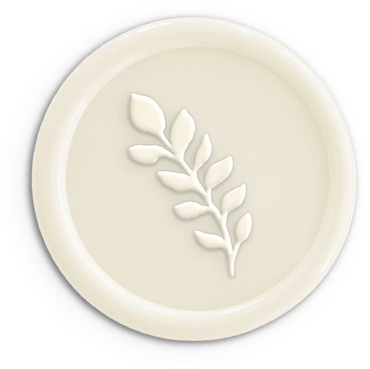 ivory wedding wax seal for invites, menu, and placecards