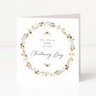 Floral Wreath Christening Day Card for on