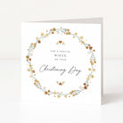 Greeting card for Niece's christening day with floral design and text on a white background