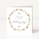 Greeting card with floral design and text for a special little boy on his Christening Day.