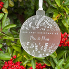 Our last christmas as mr and miss laser engraved bauble